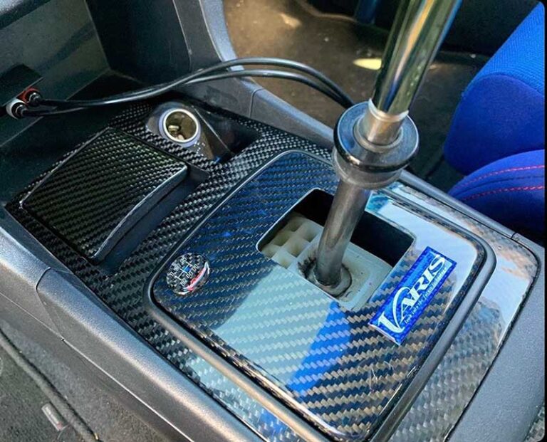 Evo X Carbon Fiber Shift Boot Delete Plate Detailed by Panem